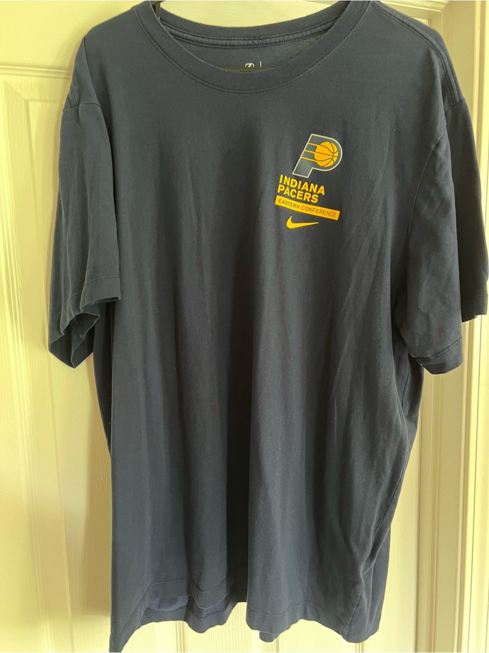 Nike Navy T-Shirt with Yellow Indiana Pacers Logo